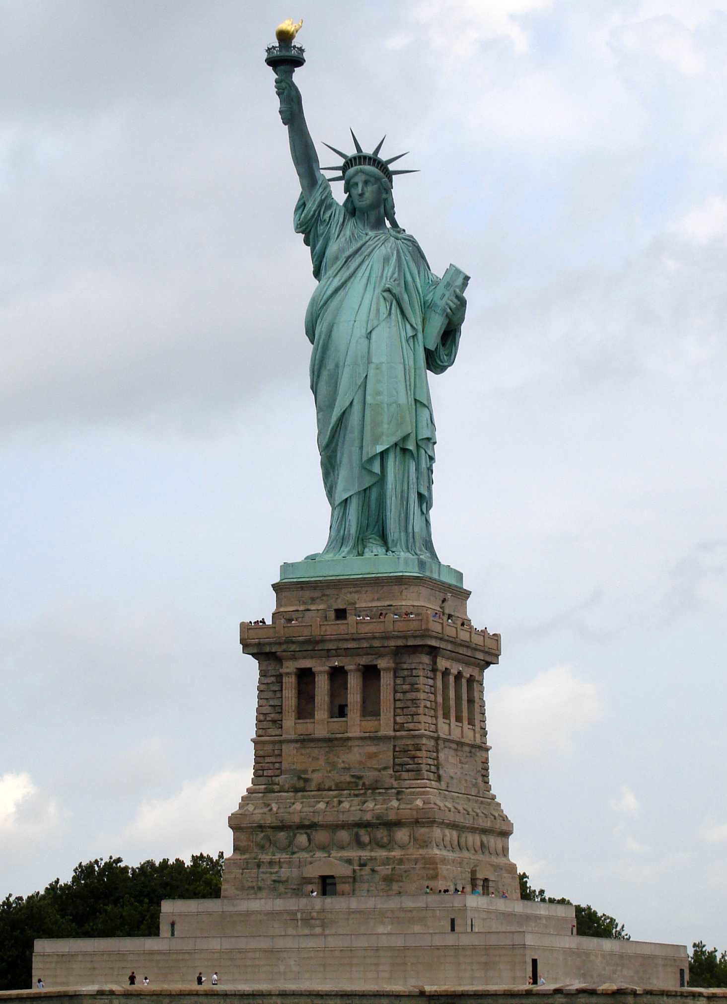 The Statue of Liberty against a clear sky